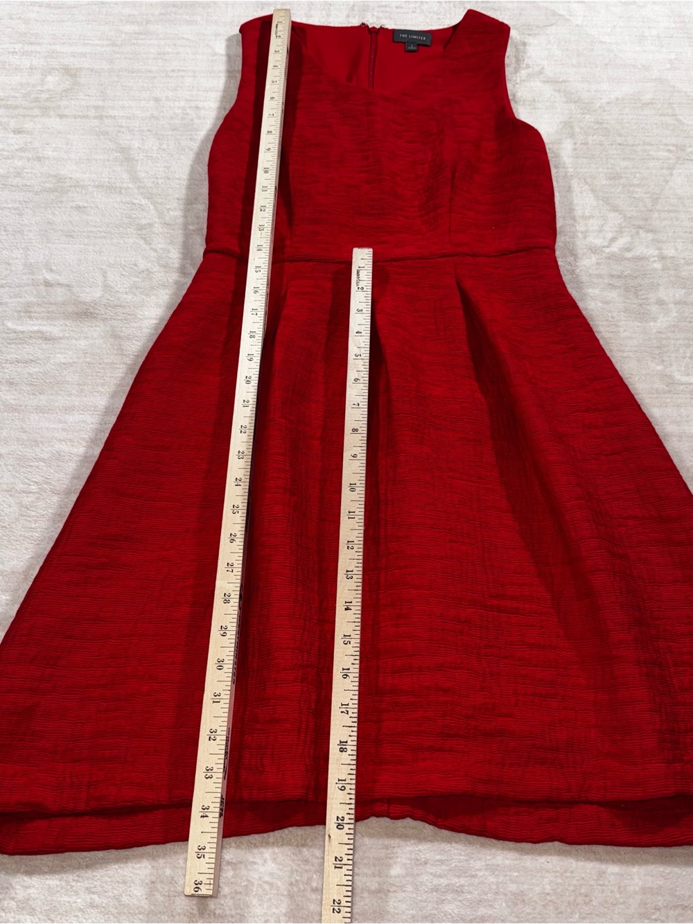 The Limited Red Sleeveless Pleated Midi Dress - Picture 8 of 15